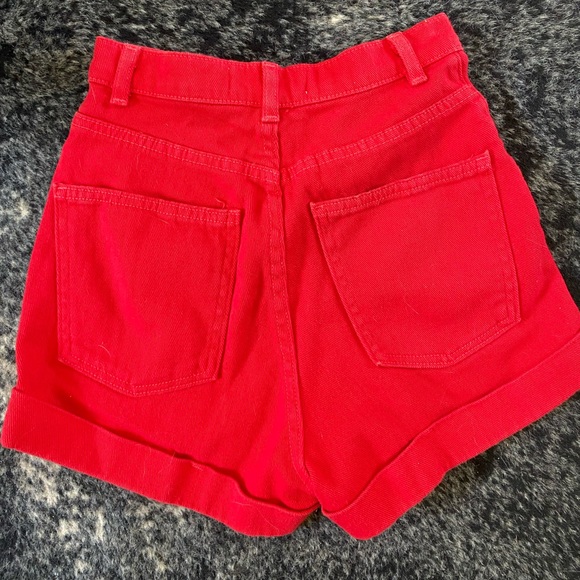 American Apparel High Waist Hot Red Short - Picture 2 of 5